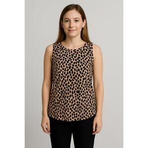 Halogen Women's Sleeveless Blouse - XS - Leopard Animal Print - NWT
